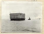 Panama Pacific Exposition's Ohio State Building being towed down the bay (2 views)