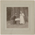 Mr. Fiske looking at his second wedding cake in Yosemite