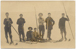 [Men on skis and toboggan in Bodie]