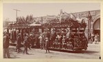 [View of decorated street cars]