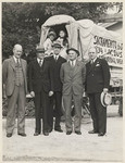 [Men and covered wagon at Sutter's Fort]