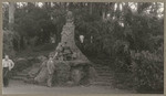 [Alfred Fuhrman standing in front of the Miguel de Cervantes statue in Golden Gate Park]