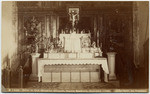 Altar in Old Mission Church, Santa Barbara, founded 1786. B1429.