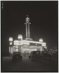 [Exterior night shot full view McDonnell's Drive-In, Beverly Boulevard and La Brea Avenue, Los Angeles]