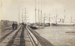 [Pier extending into bay, ship "Santa Rosa" at right]