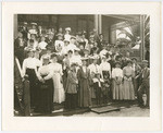 [Burdick and Holt families pose for Balloon Route Excursion, 1906, group picture] (2 views)