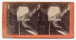 Interior view of snow covering, Central Pacific Railroad