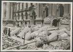 Fallen columns - Larkin Street side of City Hall - shows they were but shells filled with "wadding" that could be kicked to pieces with one's foot