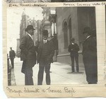 [Schmitz and Boyle outside of Synagogue Sherith Israel at the time of the graft trials]