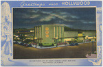 Greetings from Hollywood, NBC Radio City by night, corner Sunset and Vine, Hollywood, California, 123