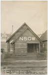 First building erected at Truckee, Cal in 1868, rebuilt 1911 by Native Sons, # T4