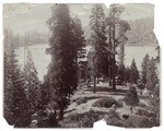 [Camp at mountain lake]