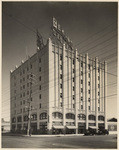 [Exterior full corner view Bekins Van and Storage Company building, Pico and Crenshaw, Los Angeles] (2 views)