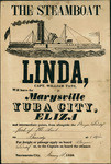 The steamboat Linda, Capt. William Tate, will leave for Marysville, Yuba City, Eliza