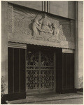 [Exterior detail view front entrance facade California Fruit Growers Exchange Building (Sunkist Building), 707 West 5th]