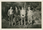 Reading left to right: Alvin Cunningham, Jim Roof, Red Baker, and Charles Toël in Potrero Meadows on Sunday, February 16th, 1930