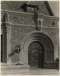 [Exterior front entrance detail view Heinsbergen Building, 7415 Beverly Boulevard, Los Angeles]