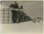 [Tent cabanas or bathhouses on Santa Barbara beach] (3 views)