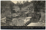 Yolo Water & Power Co.'s Clear Lake impounding dam. Taken on May 1, 1914. This dam will be completed by July 1, 1914