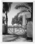 [Exterior terra cotta details and iron gate]