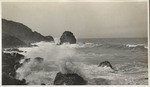 Surf among the rocks at Lands End in the winter time