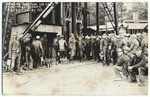 Miners waiting for cage, central shaft, Grass Valley, Cal.