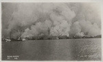 [View of city burning from San Francisco Bay. Ferry Building, center]