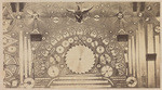 Pacific Saw Manufacturing Co., C. P. Sheffield, N. W. Spaulding, James Patterson, view of one third the exhibit of Pacific Saw Manufacturing Co., at the Fourteenth Industrial Exhibition, Mechanics' Institute in 1879-80 (2 views)