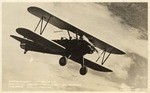 Stearman in flight, Rankin Aeronautical Academy, Tulare, California