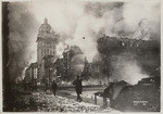 [Market St. near Fourth St. during burning of Call Building, left]