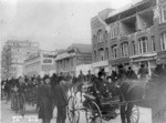 [Earthquake-damaged building. Soldiers on horseback in street. Unidentified location]