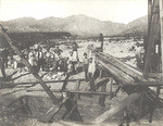 View showing the submerged dam in Pacoima Canyon