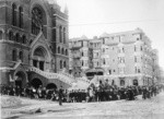 [Relief line at St. Mary's Cathedral. Van Ness Ave. at McAllister St.]