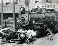 A train destroys his car in ... "For Heaven's Sake" - 1926