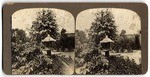 [Close-up view of pagoda in garden]