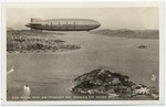 U.S.S. Akron over San Francisco Bay showing the Golden Gate.