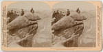 On the point of Glacier Rock, suspended above a 3200 feet chasm, Yosemite Valley, Cal.