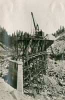 Construction of bridge "A," Castle Cañon