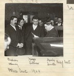 [Group portrait of Judge Sullivan, Attorney Sheehan, and others at the Police Court]