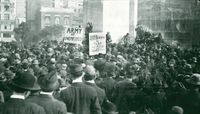 Unemployed army, Union Square S.F., 1918. (2 views)