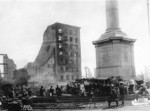 [Refugees at foot of Dewey Monument, Union Square]