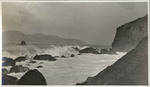 Surf among the rocks at Lands End in the winter time