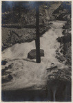 Strawberry Dam. About 500 sec. ft. discharging from outlet tunnel. June 3rd 1915