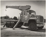 [Exterior detail view truck with crane Newberry Electric Corporation]