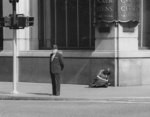 [Elderly man and homeless woman]