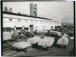 [Trucks at River Lines Building dock area, Front Street, Sacramento]