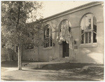 [Exterior front entrance general view L.A. Public Library, HolLywood Branch]