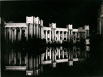 Reflection of colonnades in lagoon--night, 2