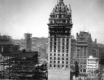 [Call Building during reconstruction. Intersection of Market, Third, Kearny and Geary Sts., lower right]