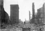 [Street scene of ruins. Shreve Building, Post and Grant Sts., left center?]